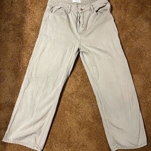 Women's Cropped Jeans in Light Sage